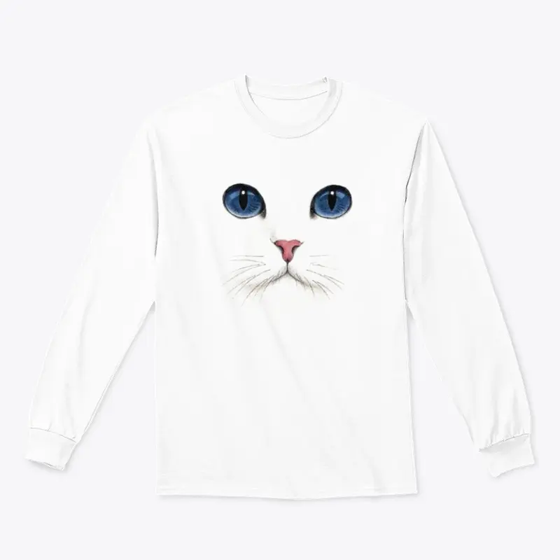 Cat Open Blue Eyes T-Shirt Trendy Design