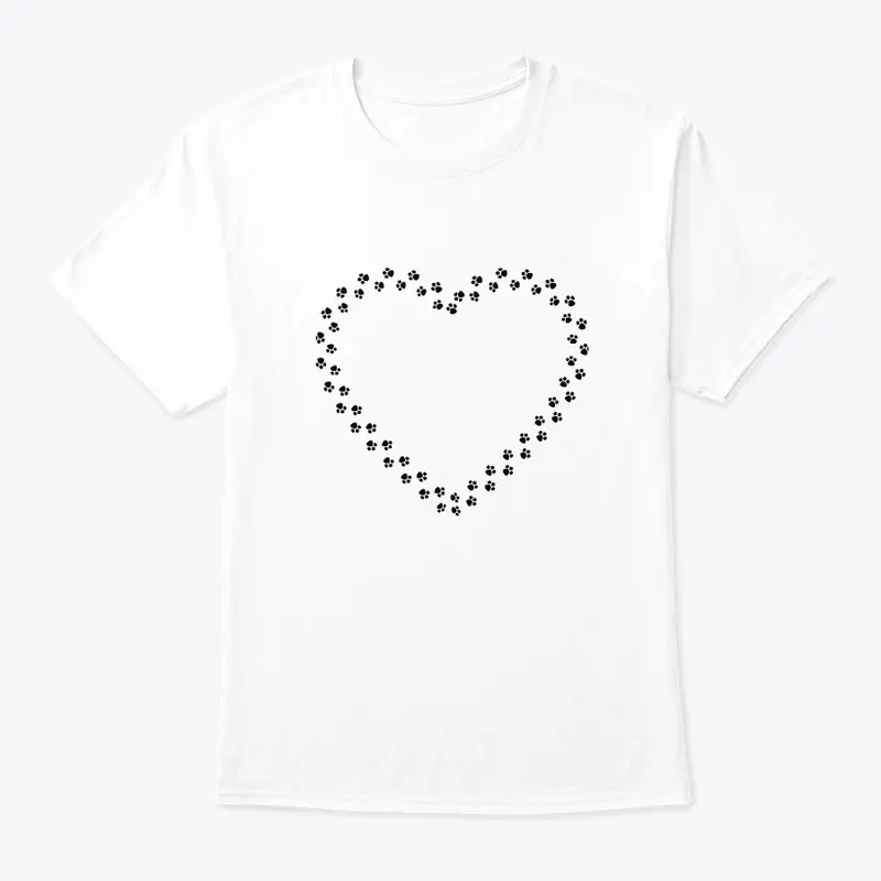 Heart Love Paw T Shirt for Dog Mom Pet