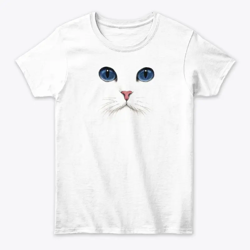 Cat Open Blue Eyes T-Shirt Trendy Design