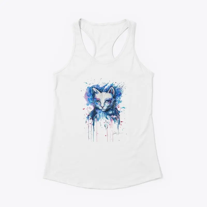 Watercolour Abstract Cat T-Shirt design