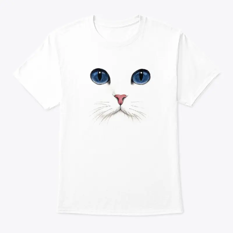 Cat Open Blue Eyes T-Shirt Trendy Design