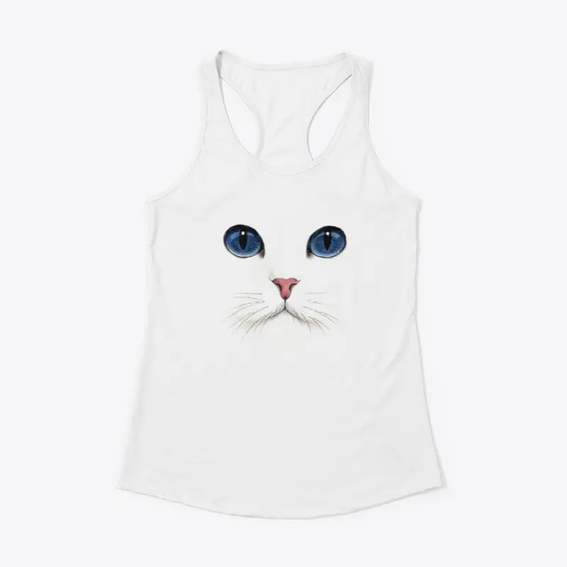 Cat Open Blue Eyes T-Shirt Trendy Design